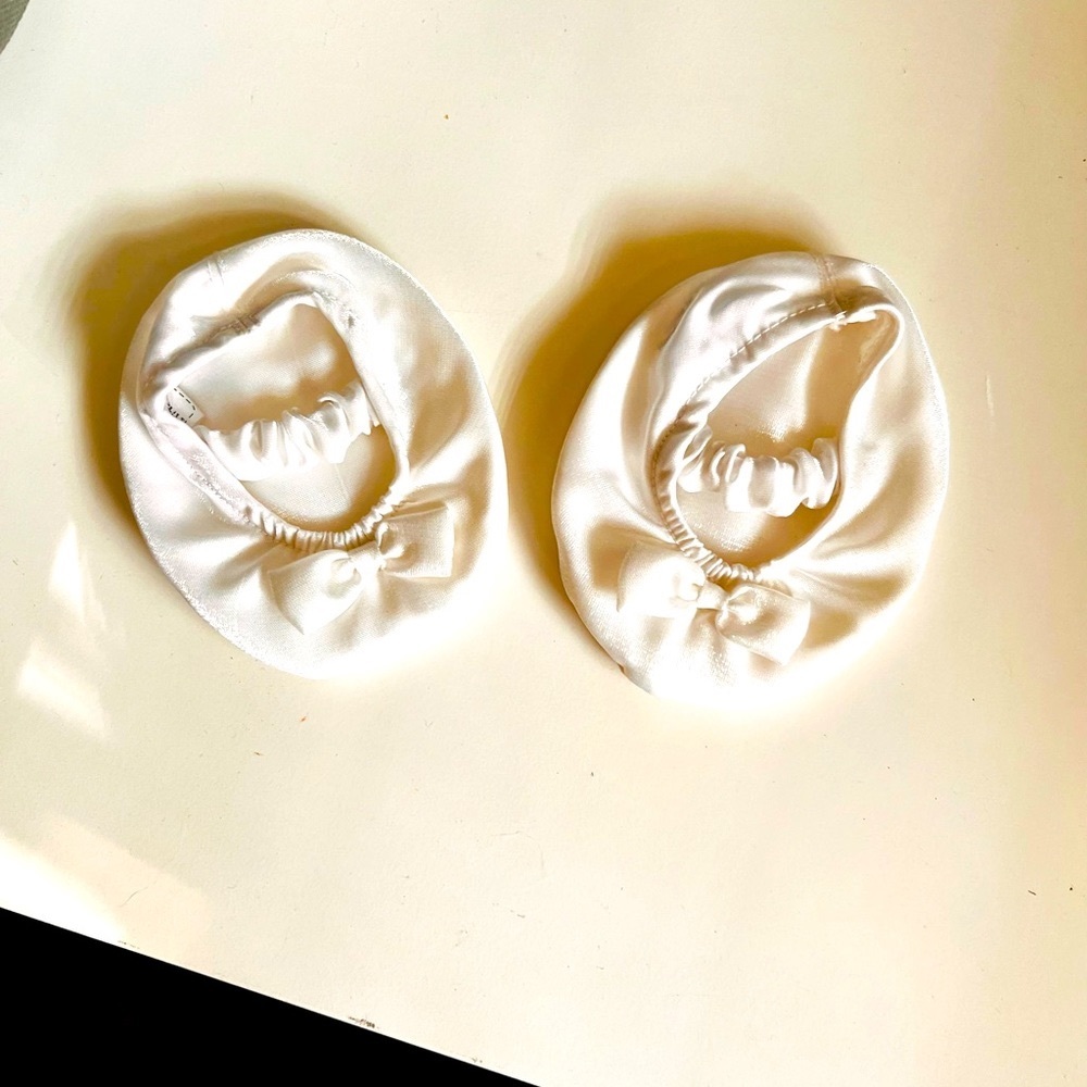 Build a Bear white satin shoes